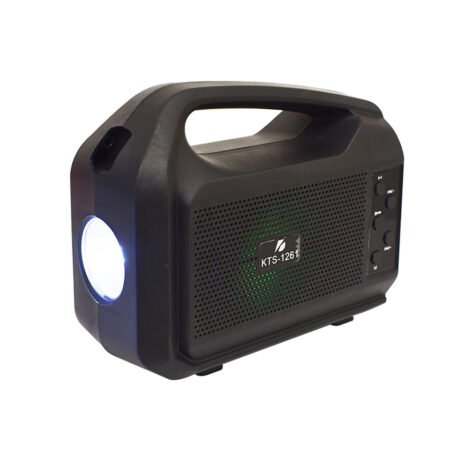 PARLANTE KTS-1261" PANEL SOLAR LINTERNA USB/TF/FM/TWS