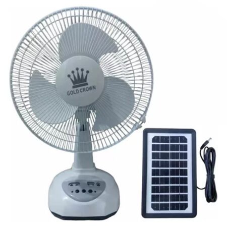 VENTILADOR RECARGABLE 12" CON PANEL SOLAR